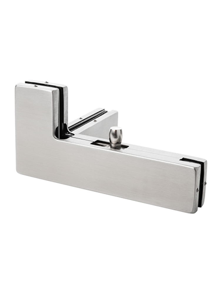 Over panel and side panel patch Suitable for frameless glass door assemblies Designed for configurations incorporating overhead and side glass panels